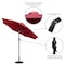 Flash Furniture Red 9 FT Umbrella and Black Cement Base, 2 PC Set GM-402003-UB19B-RED-GG - alternate 2